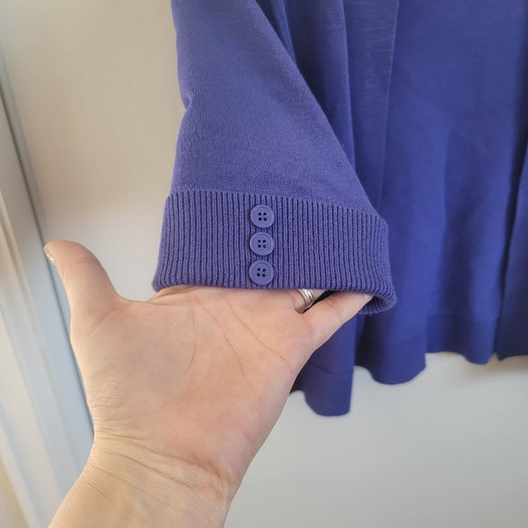 Periwinkle Cropped Short Sleeve Sweater Cardigan - Picture 2 of 3